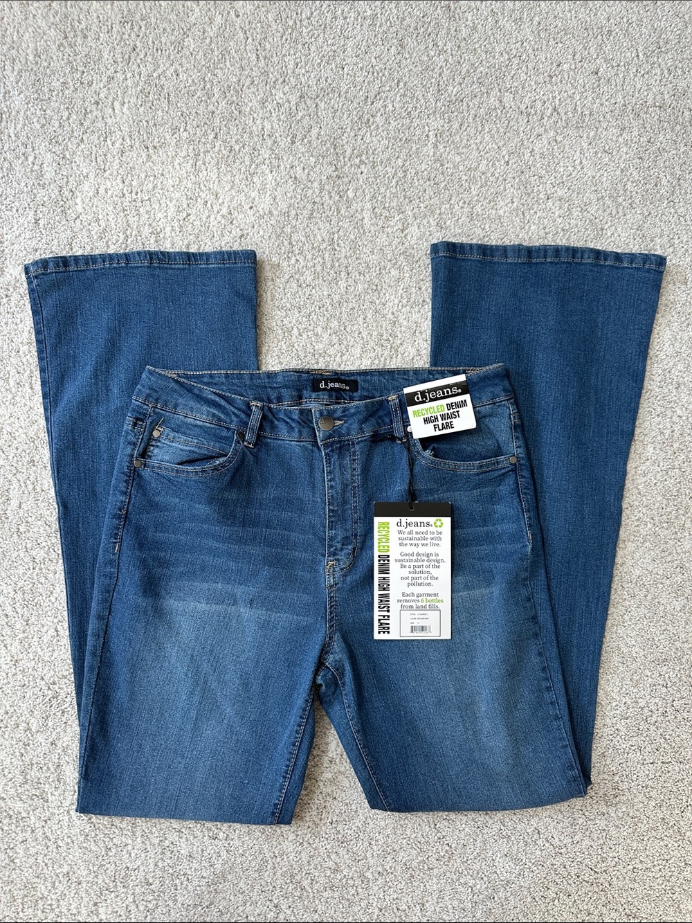 d. Jeans Recycled Denim High Waist Flare Jeans NWT
